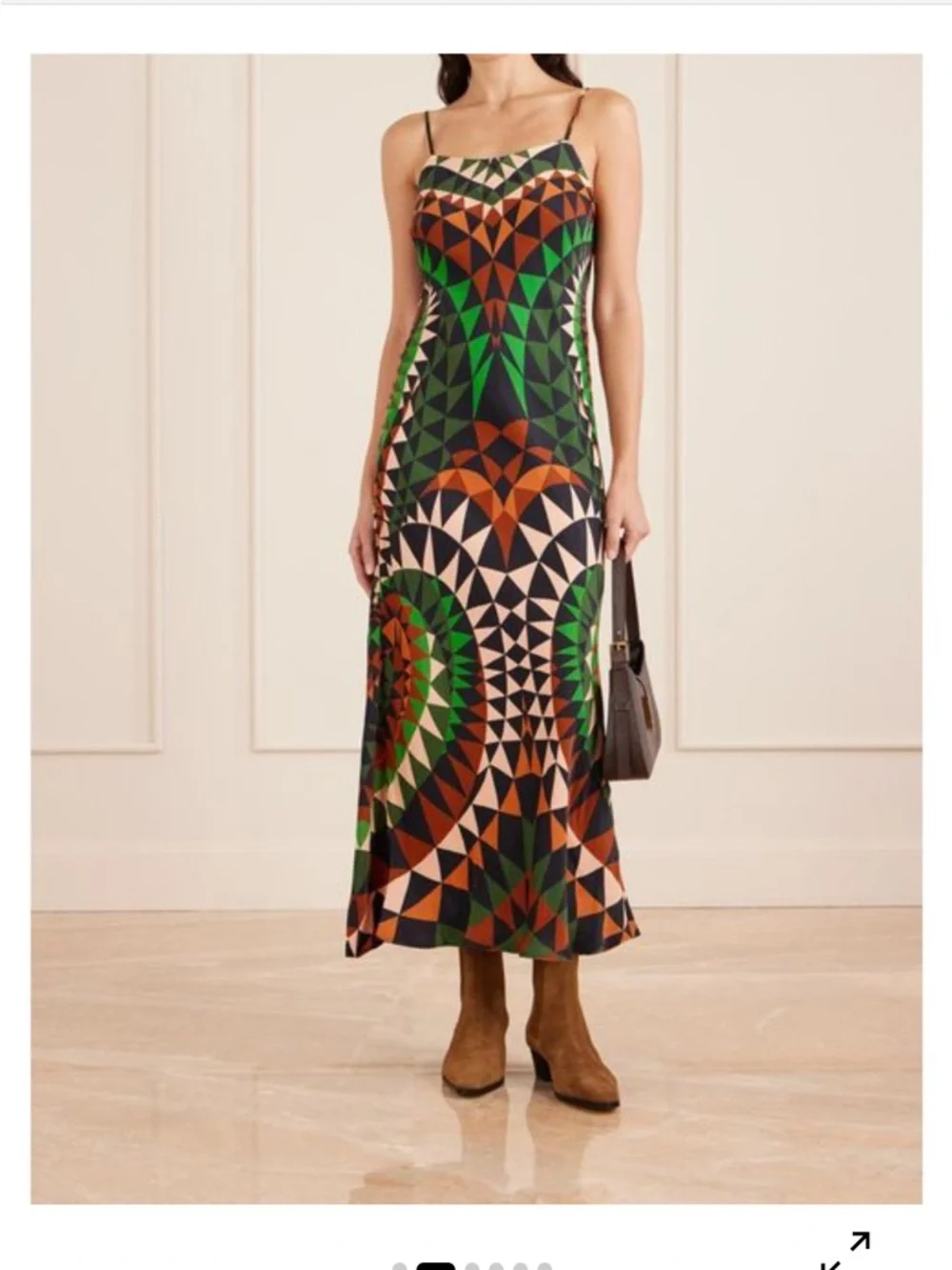 Farm Rio Geometric Kaleidoscope Slip Maxi Dress NWT Size Medium - Picture 3 of 7